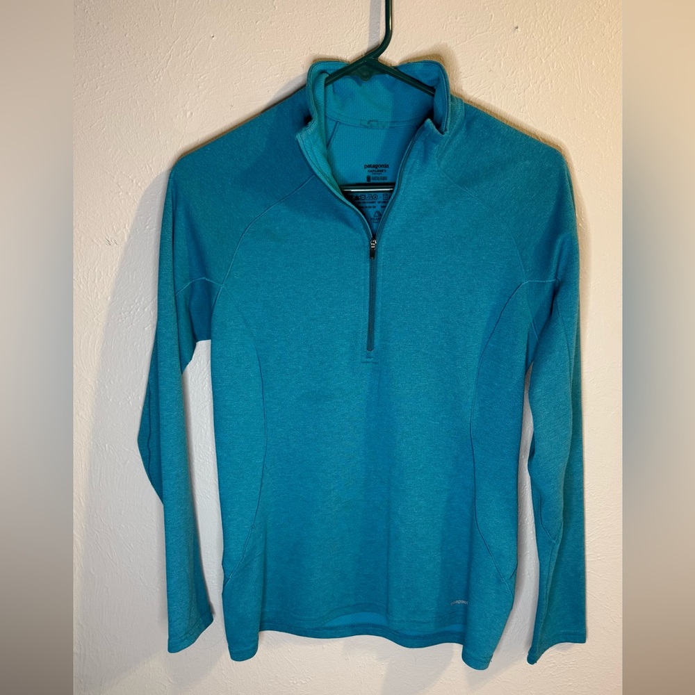 Patagonia Capeline 3 Midweight Quarter Zip Blue Outdoor Hiking Womens Small